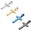 Flongo Lords Prayer Cross Pendant Necklace: Silver Stainless Steel Necklace