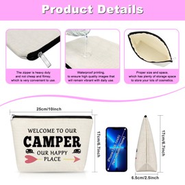 Gfhzdmf Camping Gift for Camper Makeup Bag Camping Lover Gifts for Girls Sister Daughter Friend Bff Outdoor Vacation Gifts Cosmetic Bag Camper Accessories for Travel Trailers Travel Pouch