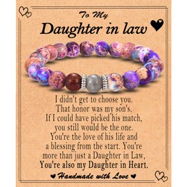 FIEEFX Gifts for Daughter in Law Mothers Day Christmas Valentines Day Easter Birthday Gifts Stocking Easter Basket Stuffers Beaded Bracelet Jewelry Gifts for Daughter-in-Law Women