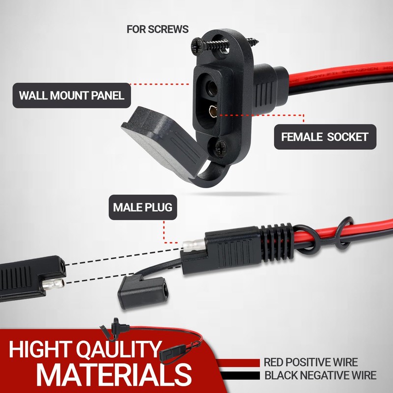 TMH 1 FT - 12 AWG SAE Connector Power Socket