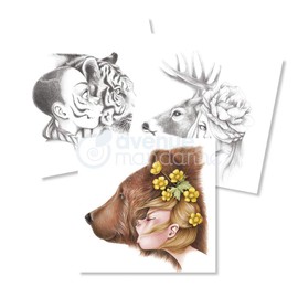 Avenue Mandarine GY093C Wild Collection Colouring Book, Assortment 4, Made of Drawing Paper 250 g, with Micro-Perforated Sheets, 28 Sheets, 14 Drawings x 29, Ideal for Children from 5 Years, Pack of 1