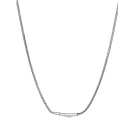 FOCALOOK Schlangenkette 2 mm aus Edelstahl für Damen und Herren, Länge 40/45/50/55/60/65/70/75 cm, Edelstahl, Kein Edelstein