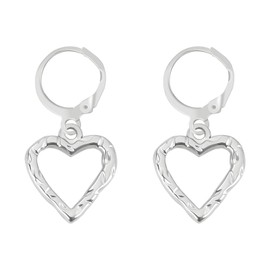 2Pcs Heart Earrings for Women Decorations, Hollow Heart Earrings Silver Heart Earrings Drop Love Silver Dangle Earrings Decors, Heart Dangle Earrings for Women Holiday Party Jewelry Accessories