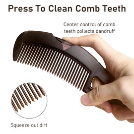 Dandruff Comb, Stainless Steel Fine Tooth Comb Scalp Sweep Detoxing & Massage Hairbrush Set for Dandruff/Oil Buildup Removal for Men, Women and Kids, Set of 2
