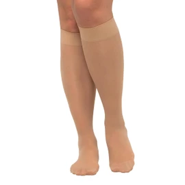Ulla Popken Women's Plus Size Knee High Flight Socks Light Nude Tint 2-5 644853 26-1+