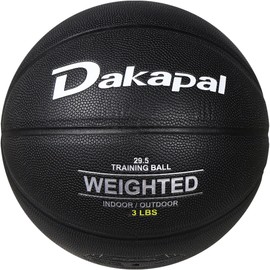 Dakapal Weighted Training Basketball, Leather Trainer Basketball (3 lbs Weight & Size 7) Ball for Training and Dribbling Passing, Indoor & Outdoor Usage(DEFLATED)