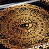Smizzle Medium Rolling Tray - All Seeing Eye (Gold-Black/Gold) 10.75