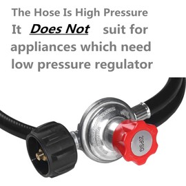 DOZYANT 5 feet 0-20 PSI Adjustable High Pressure Propane Regulator with Hose for QCC1/Type1 Propane Tank Cylinder Fits for LP Gas Grill Turkey Fryers Patio Heaters and More Appliances-Safety Certified