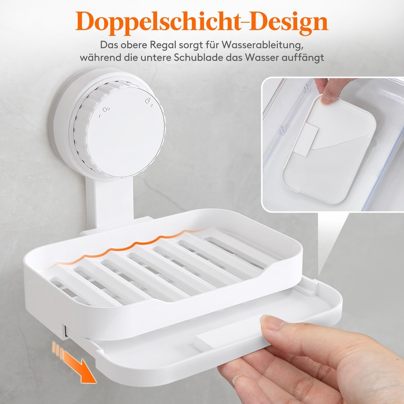 Lifewit Soap Dish Suction Cup for Shower, Soap Dish with