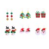 6 Pairs Christmas Drop Earrings Set, Christmas Themed Earrings Christmas Tree Dangle Earrings Christmas Bell Earrings Christmas Ornament Earrings