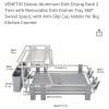 VENETIO Deluxe Aluminum Dish Drying Rack 2 Tiers with Removable