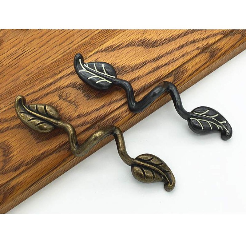 Vintage Style Leafy Drawer Pull Dresser Handles Leaf Dresser Pulls