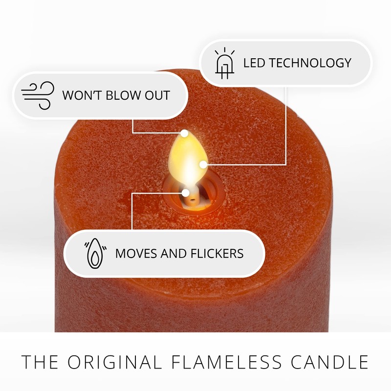 Luminara - Flameless LED Battery Operated Flickering Pillar Candles -