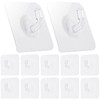 COMNICO 12 Pack Adhesive Hooks Clear Plastic Waterproof Heavy Duty