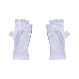 Magik 1-2 Paris Anti UV Shield Gloves Gel Manicure Protect Hands from UV Light Lamp (1, White Short)