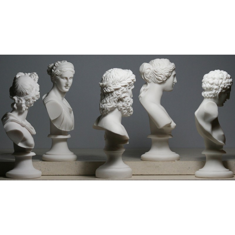 Set 5 Bust Head God Zeus Artemis Aphrodite Hermes Apollo