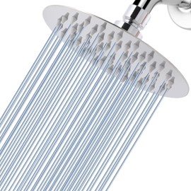 Voolan High Pressure Rain Shower Head - Rainfall Shower head Made of 304 Stainless Steel - Comfortable Shower Experience Even at Low Water Flow (6 Inch, Chrome)