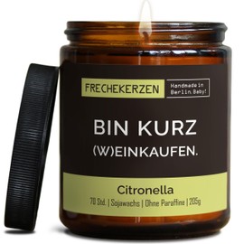 Lustige Citronella Kerze mit Spruch für Wein Liebhaber | Handgemacht aus Sojawachs | In Geschenkbox | Nachhaltiges Geschenk | Kleines Geschenk für Wein Trinker, Säufer Enthusiasten