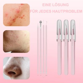 Smbrige Blackhead Remover Set 7-Piece Pimple Remover | Pimple Removal Tool for Pure Skin | Blackhead Remover in Coloured Box, Pale Pink