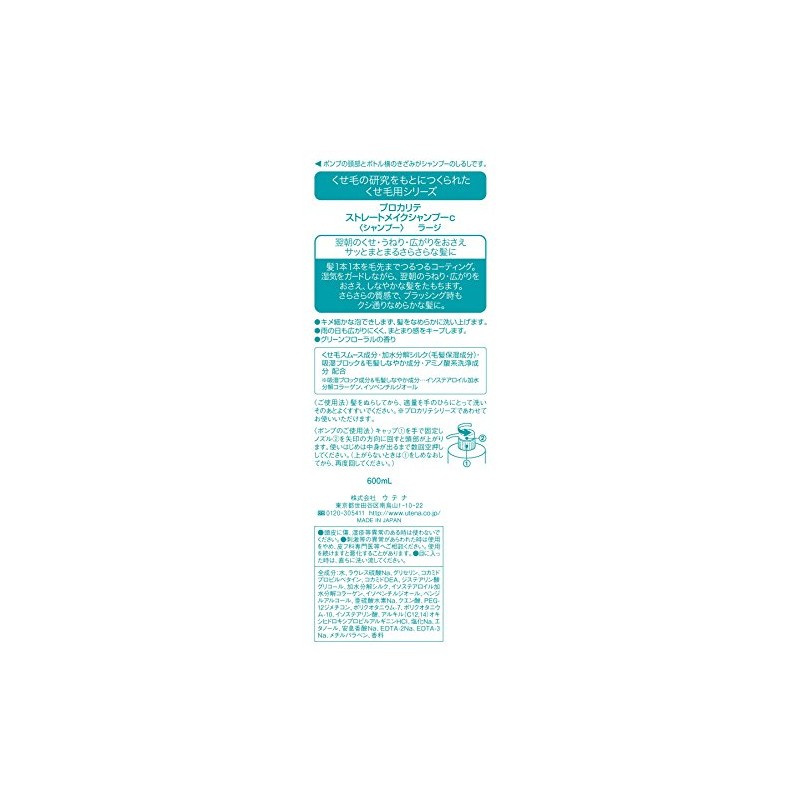 Procarite Straight Makeup Shampoo, Large, 20.3 fl oz (600 ml)