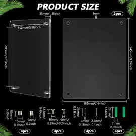 FINGERINSPIRE 2Pcs Floating Clear Acrylic Frame Straight Corners with Standoff, 245x189x5.45mm Rectangle Acrylic Hanging Photo Frame Display Mount for Photography Display
