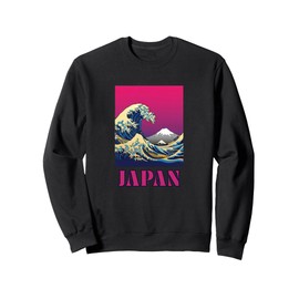 Japanese Wave and Mountain Sunset Traditional Japan Inspired Sweatshirt