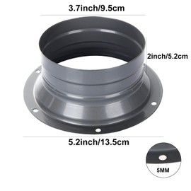 4 PCS 4 Inch Duct Connector Flange Inlet Fitting Metal Straight Pipe Flange Ventilation Pipe Connector for Heating Cooling Ventilation HVAC System（Silvery Gray）