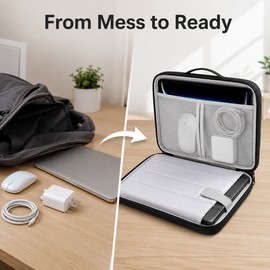 Laptop Sleeve Case for 11–13.6 Inch Laptops - Padded Nylon Carrying Bag with Handle for Travel and Commuting