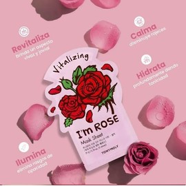 TONYMOLY I’m Real Mascarilla Facial de Rosas 5 Pzs Revitalizante e Hidratante Coreana