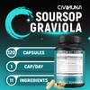 Soursop Graviola Capsules with Elderberry, Turmeric, Ginger, Milk Thistle, Tart