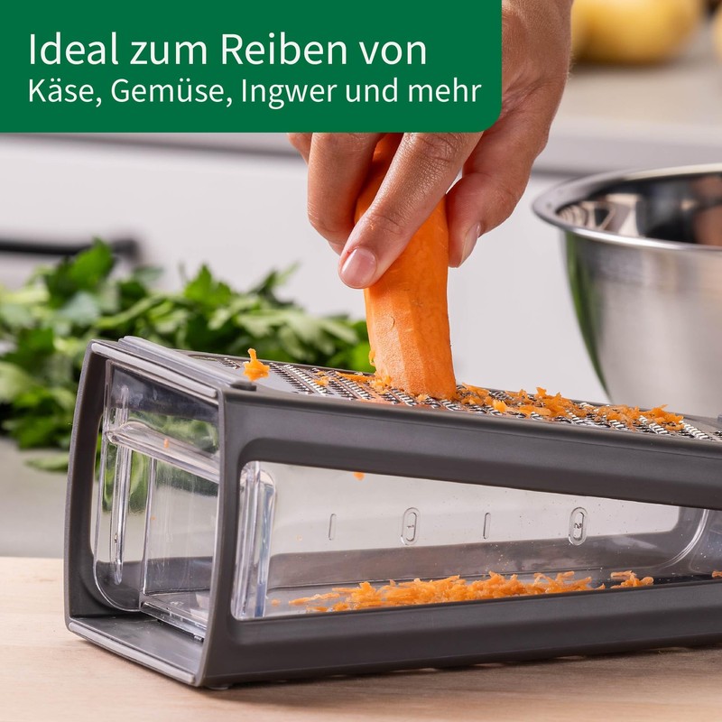 Chefkoch trifft Fackelmann Kitchen Grater with Container - Stainless Steel