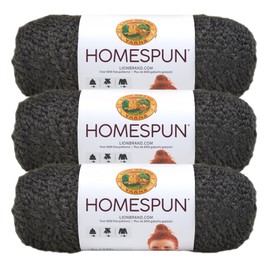 (3 Pack) Lion Brand Yarn Homespun Bulky Yarn, Black
