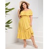 KOJOOIN Women Plus Size Off Shoulder Maxi Dress Ruffle Flowy