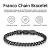 LUCKY2+7 Mens Bracelet - Stainless Steel Fold Over Clasp Franco