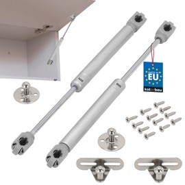 KOTARBAU® Set of 2 Door Fittings Gas Lift 80 N Furniture Shock Absorber Kitchen Cabinet Gas Spring Damper Cabinet Door Soft Close Door Damper Door Damping Silver Gas Spring