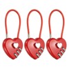 PATIKIL 3 Digit Cable Combination Lock, 3 Pcs Heart Shape