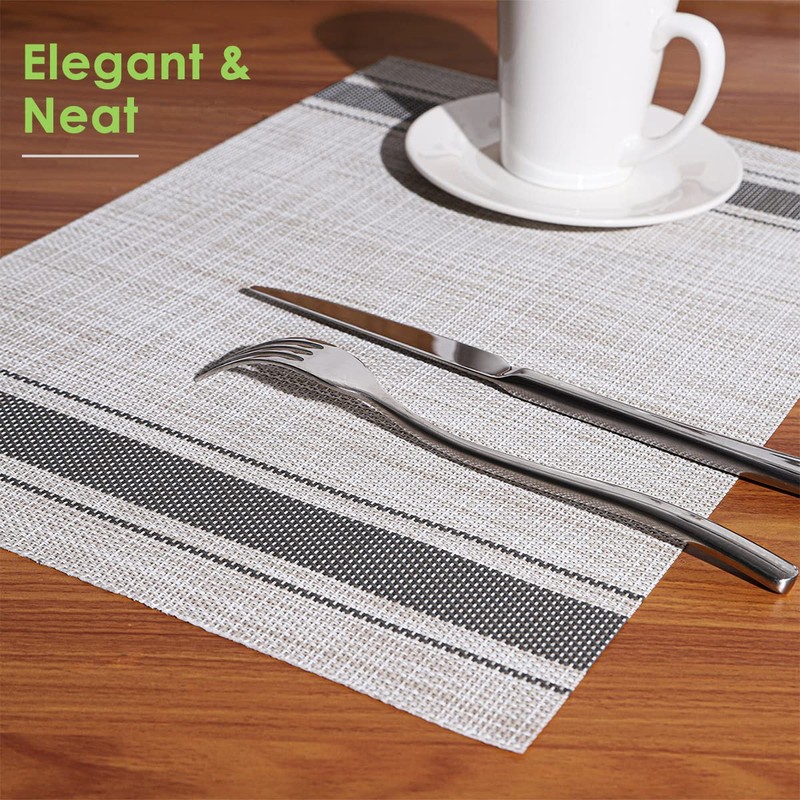 Lucas Forest Kitchen Placemat Set 6, Vinyl Table Protector Dining