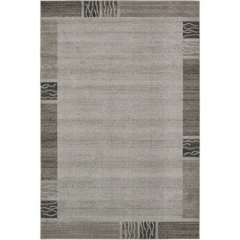 Unique Loom Del Mar Collection Area Rug-Transitional Inspired with Modern Contemporary Design, 6 ft x 9 ft, Light Gray/Beige