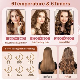 Hair Curler Cordless Automatic Rotating Rechargeable Champagne Gold