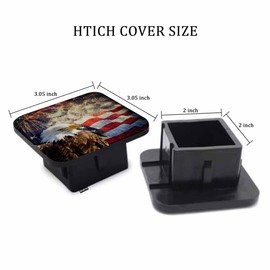 Beabes Trailer Hitch Cover for 2" Receivers Bald Eagle American Flag, Grunge Eagle USA Flag Fireworks Receiver Tube Hitch Plug Towing Hitch Covers Truck Hitch Accessories for Sedans Cars SUVs