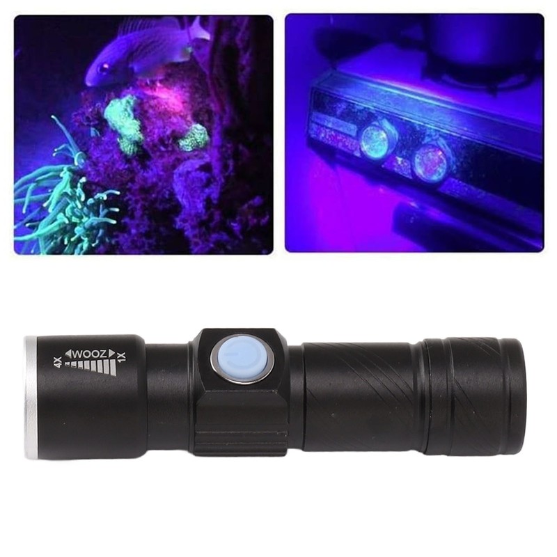 UV Flashlight USB 395nm LED Ultraviolet Black Light Detector for