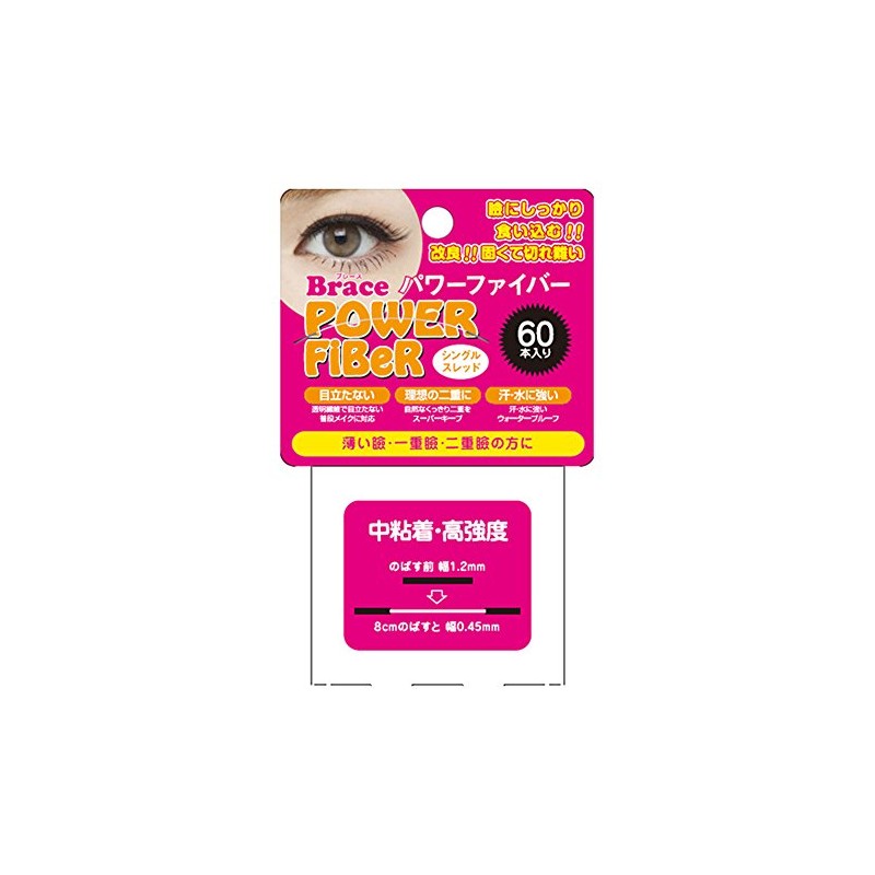 Brace Brace Power Fiber Single Red Clear 1.2 mm 60 Pieces Eyelid