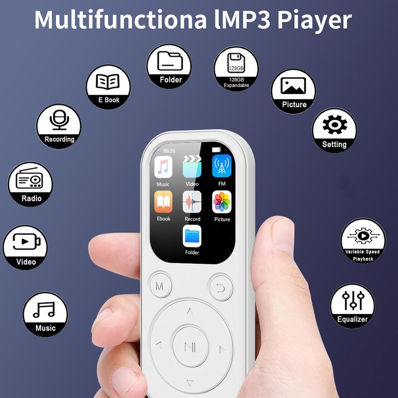 MP3 Player with Bluetooth 5.4 & HiFi Speaker, 2.01 Screen