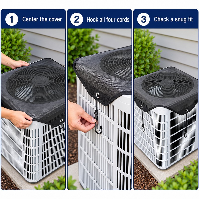 Outdoor Central Air Conditioner Mesh Top Cover, 28 Inch AC