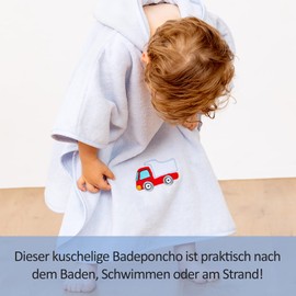 Smithy Children's Bath Poncho I Quality Cotton I Baby I Girls I Boys I Terry Cloth I Hood I 100% Cotton, lightblue