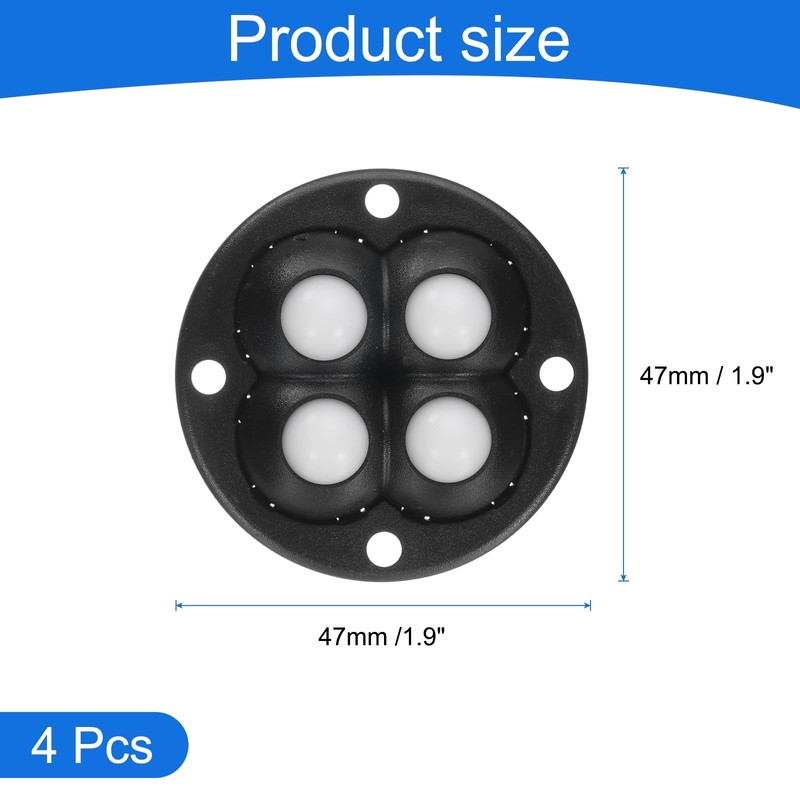 uxcell 4 Pcs Self Adhesive Caster Wheels, 360 Degree Rotation