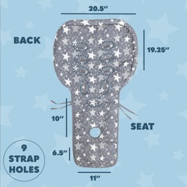 Todays Kids High Chair Pad - Machine Washable High Chair Cover, Easy Use Highchair Cushion, Soft Highchairs Covers for Baby, Padded Highchair Cover w/Elastic Back, Fits 3-5 Point Harness Chairs