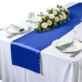 Elegant Event Essentials - Polyester Table Runner - For Spring Party, Wedding, Reception, Banquet, Home Dining Space Christmas Decoration (Royal Blue, 12 Inch X 108 Inch)
