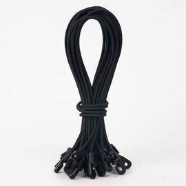 Pack of 52 25 cm elastic straps with hooks, tent rubber tensioner, tarpaulin tensioner, expander with hooks, rubber tensioner with hooks, for camping tarpaulins