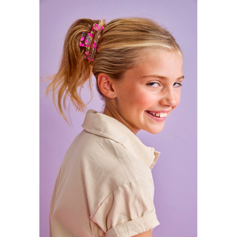 iscream 3" Sweet Strawberry Claw Hair Clip - Clear with